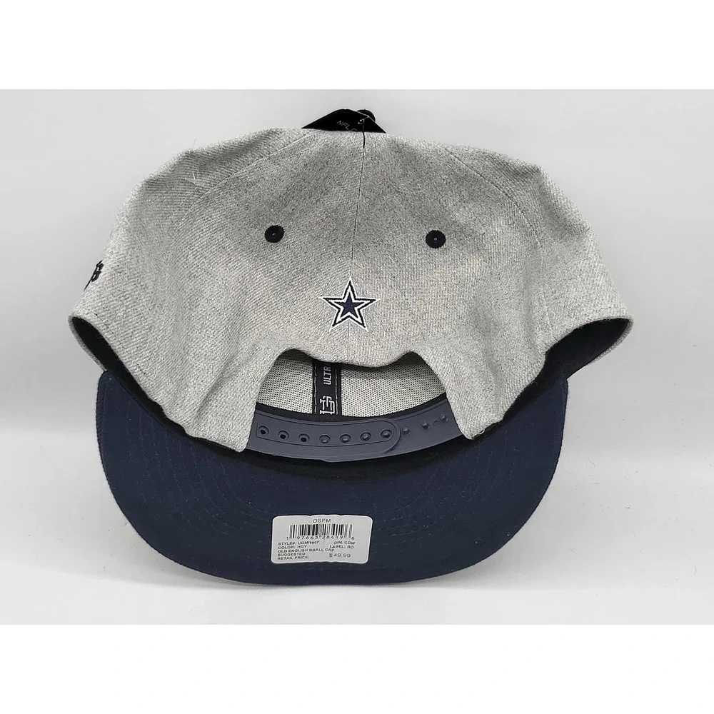 Dallas Cowboys Hat Cap Snap Back One Size Gray Blue NFL Football‎ Old English